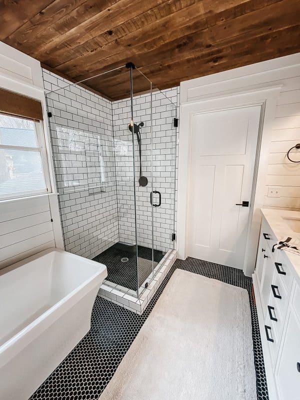 Shiplap Bathroom In A Modern Farmhouse, Farmhouse Bathroom Ceiling Ideas