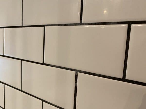 Black Grout, White Subway Tile Shower With Dark Grout