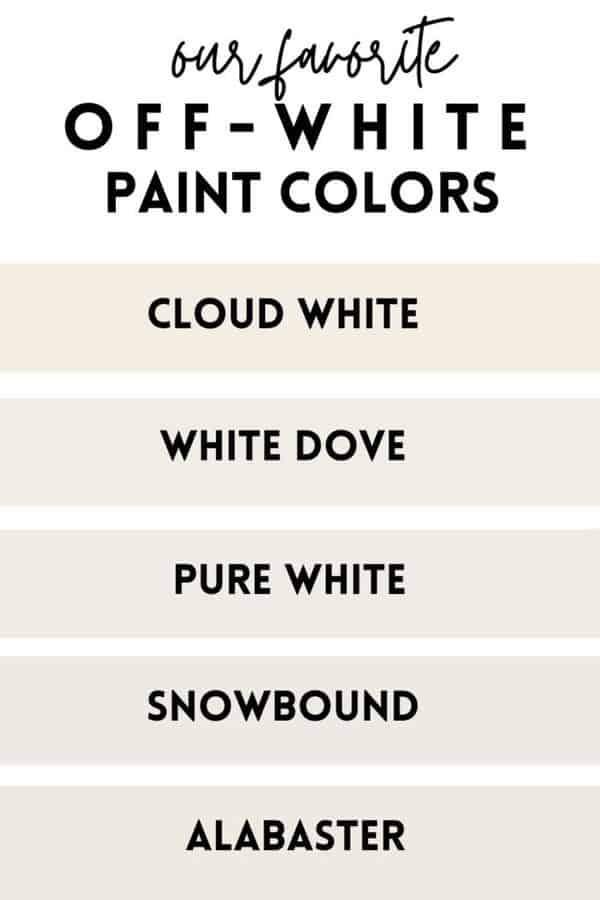cloud white, an off-white paint color
