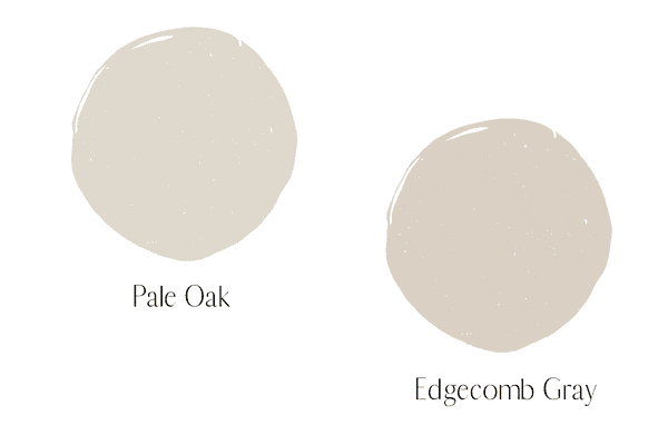 pale oak vs Edgecomb Gray