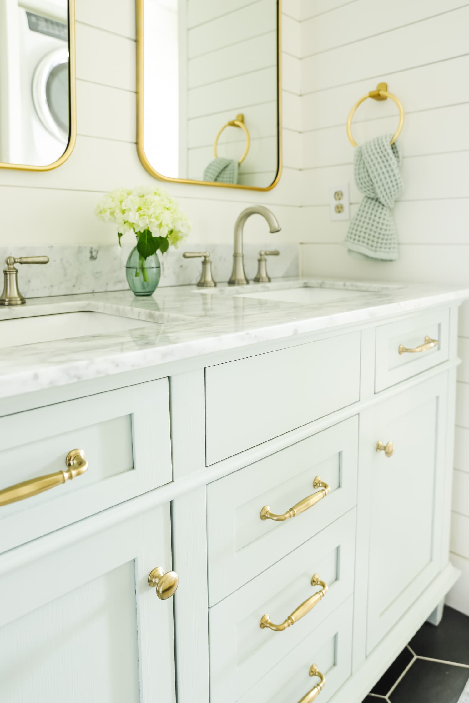 Blue vanity bathroom ideas: Kids' bath mini update - Home like you mean it